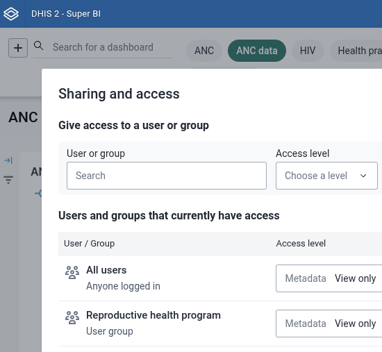 Super BI sharing access